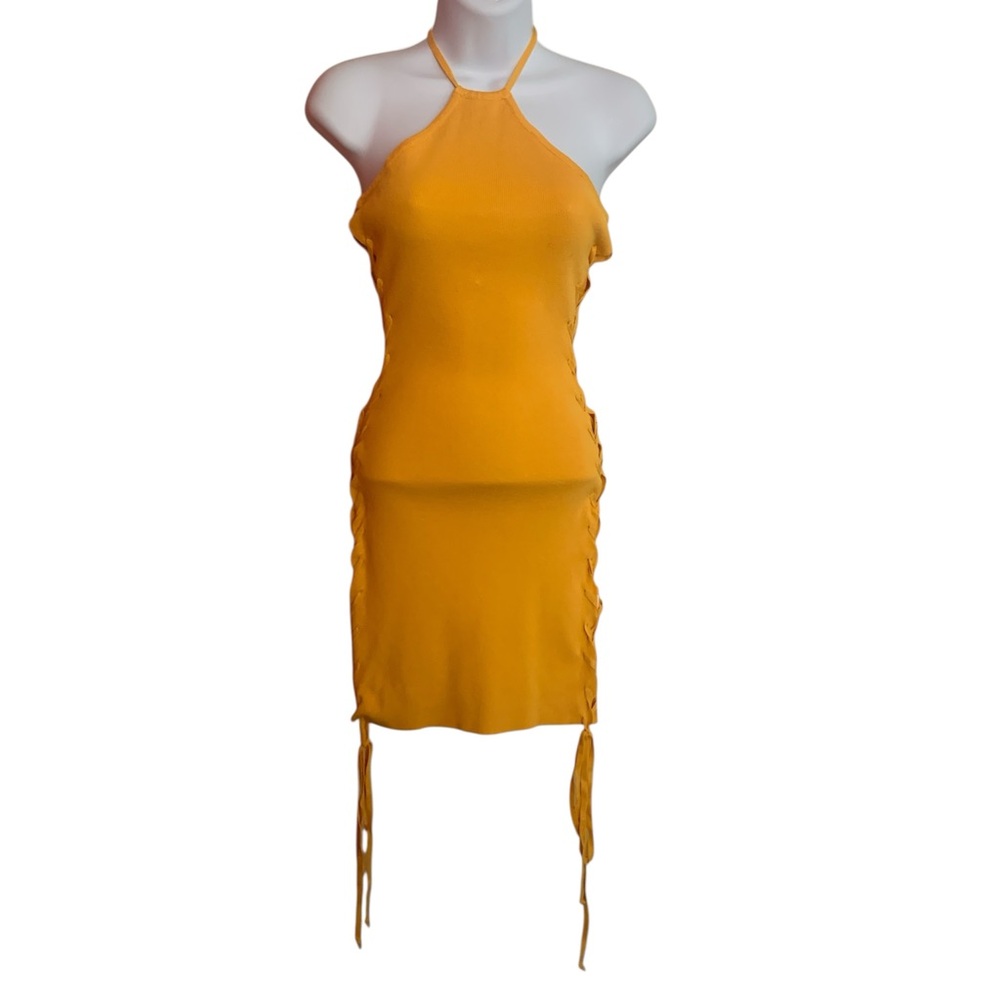 Hera Collection Mustard Halter Dress M